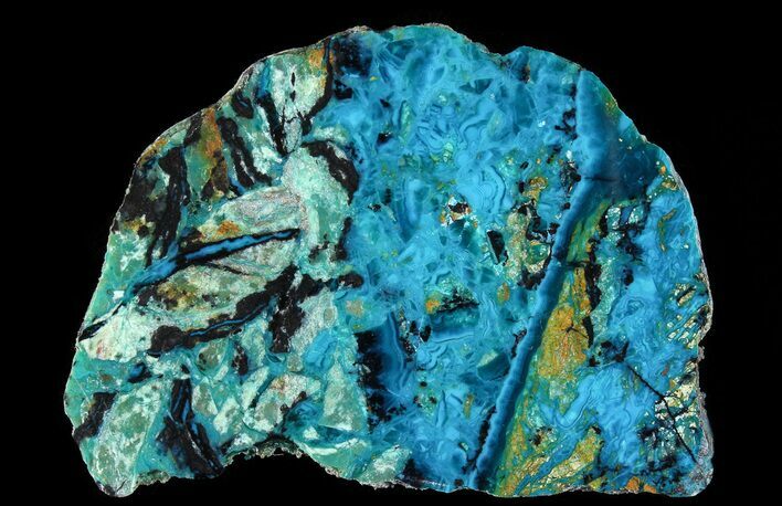 Polished Chrysocolla & Plume Malachite - Bagdad Mine, Arizona #64925